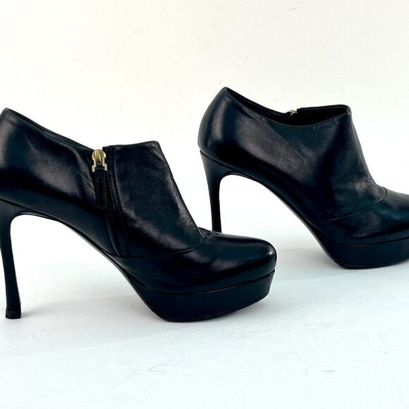 YSL Yves Saint Laurent Leather Gisele Platform Ankle Booties Black Size 39/8.5 - Picture 4 of 12